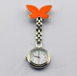 Fashion Butterfly Metal Nurse Doctor Watch Clip Nurse Hang Watch With White Face