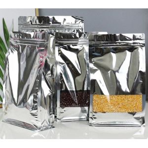 Aluminum Foil Stand Up Packaging Bags Mylar Airtight Zipper Pouches Smell Proof Coffee K Tear Notch Pack Food Grad