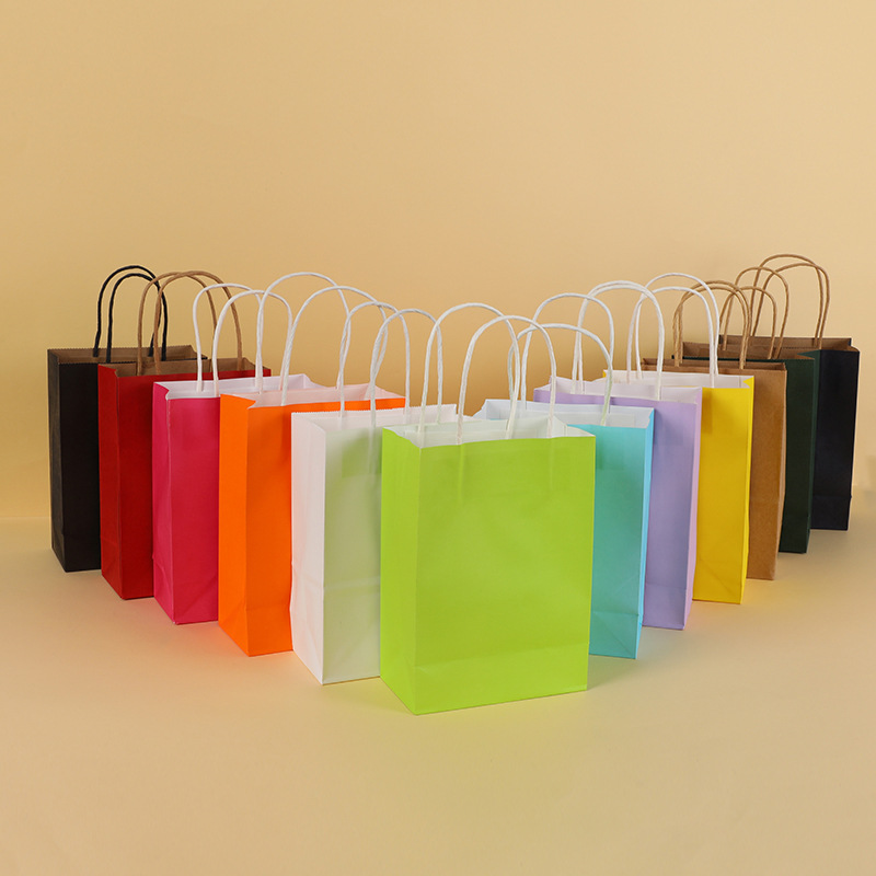 Recycled Bulk Kraft Paper Bags Gift Shopping Embossing With Handles