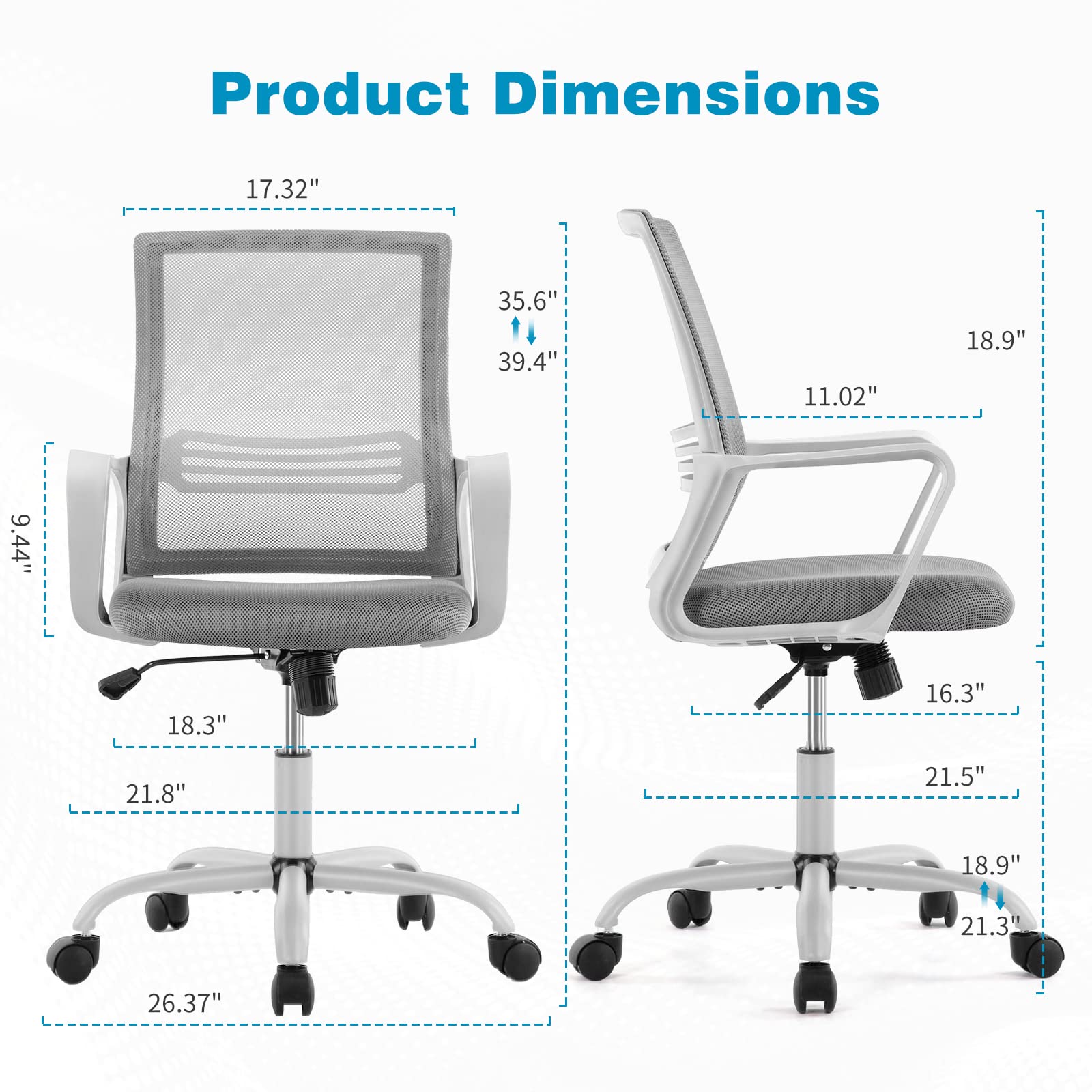 Ergonomic Home Office Chair Customized Color Swivel Chair with Lumbar Support and Armrests
