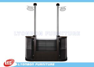China Laminated Melamine Finished Shop Cash Counter / Brown MDF Grocery Store Checkout Counters factory