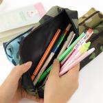 Factory Customized Camouflage Pencil Case Canvas Pencil Bag School Supplies