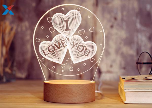 Colorful Custom Acrylic Gifts 3D Night Lamp For Christmas Gift ROHS Approved