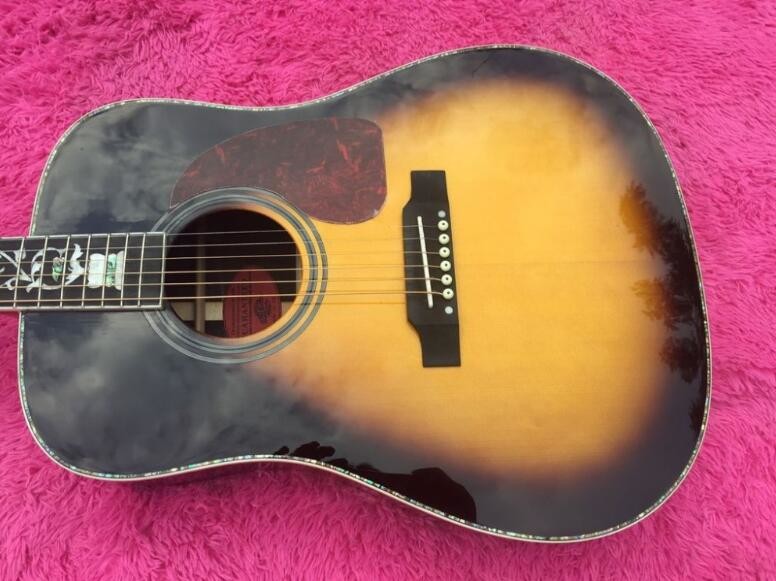 Sunburst Chibson J45 deluxe acoustic guitar Real Abalone Inlays rosewood body J45 electric acoustic guitar