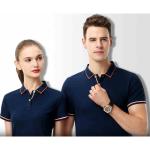 Black Staff Mens Breathable Polo Work Shirts Screen Printing Plain Solid Blue