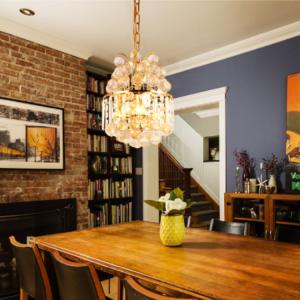 China Art Round Crystal Pendant Light For Indoor Living Room E14 factory