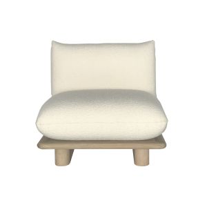 Armless Sofa With Wood Legs Single Seater Sofa Seamless Modular Connection