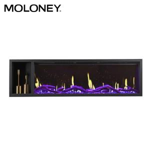 China 75inch Insert Electric Fireplace Fake Charcoal Remote Control Tilted Removable Glass factory