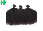 Black Natural Human Hair Extensions , 100% Virgin Peruvian Kinky Culry Hair