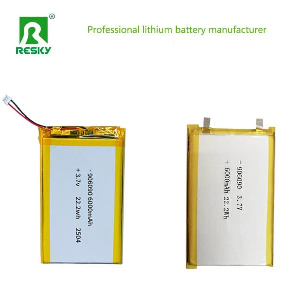 Power Lipo Battery 906090 3.7v 6000mAh 22.2wh Rechargeable Lithium Ion Polymer Battery For Smart Lock