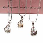 Fashion Necklace For Unisex Gift Pearl Cage Pendant Essential Oil Diffuser