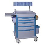 190CM Anesthesia Medical Supply Cart Trolley On Wheels ABS Plastic