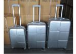 Hard Case ABS PC Silver Aluminum Trolley Luggage 20 / 24 / 28 Inch Waterproof