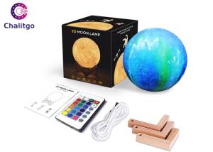 China Personalized Moon Led Night Light 5.9 Inch With Stand 16 Colors RGB factory