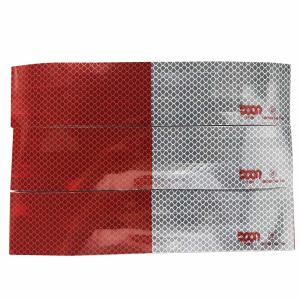 China Red And White Retro Reflective Markings PVC Adhesive For Truck Vehicle factory