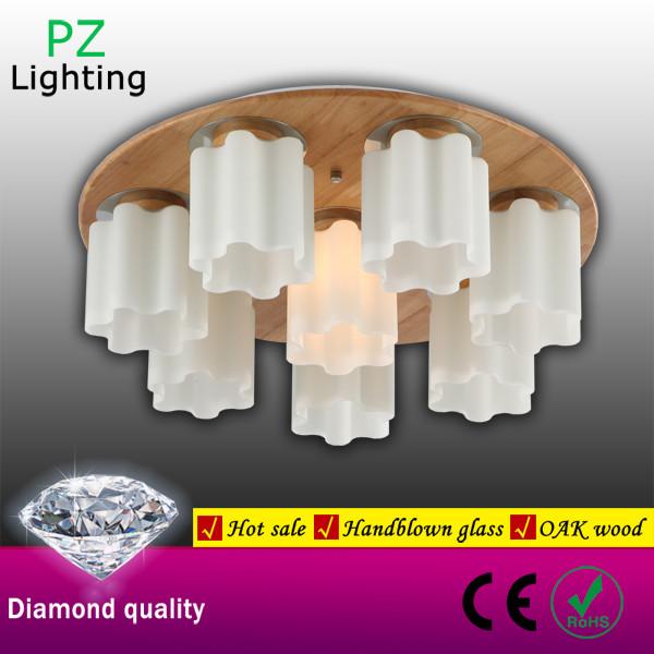 650mm diameter round shade indoor wooden ceiling light with beautiful shape