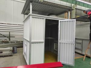 China Ventilate Precast Corrugated Prefab Steel Box For Temporary Storage Goods Color Customizable factory