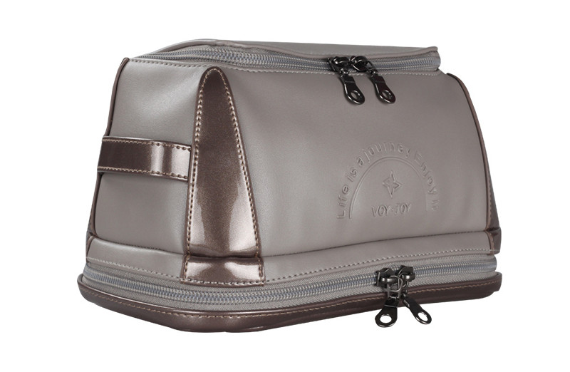 Mens Zipper Closure PU Make Up Storage Organizer