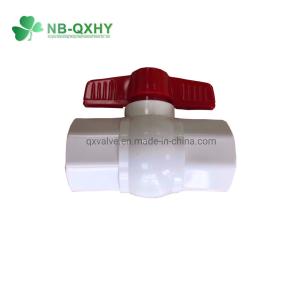 China Sanitary Industry Thread PVC White Octagonal Compact Ball Valve Nominal Pressure Pn25 factory