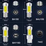 6000K Auto Universal LED Brake Turn Signal Lights For Car 7.5W 12V