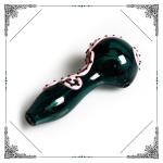 Pink Octopus Glass Smoking Pipe Hand Drawing Tobacco Spoon Pipe Length 4 Inches