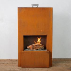 China Moder Desiagn Rectangular Heavy Duty Pinacate Corten Metal Outdoor Fireplace factory