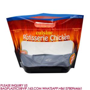 China Microwave Hot Chicken Bags Stand Up Pouch Rotisserie Anti-Fog Roasted Roast Chicken Bag factory