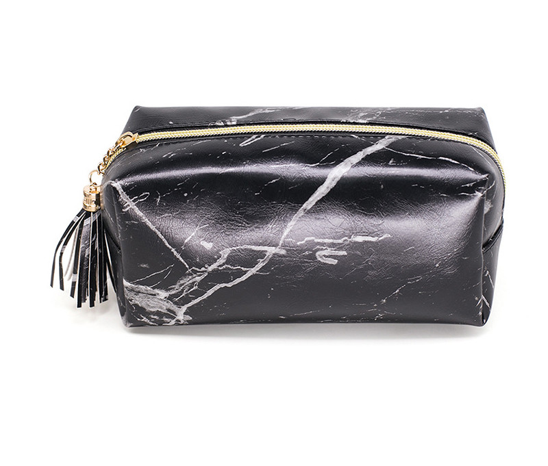 Wear Resistant Travel Portable Marble PU Makeup Bag