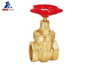 China Female X PTFE Brass Gate Valve ISO9001 Red Aluminum Handle factory
