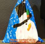 PE Plastic drawstring Gift Bags With cartoon Logo, drawstring christmas plastic