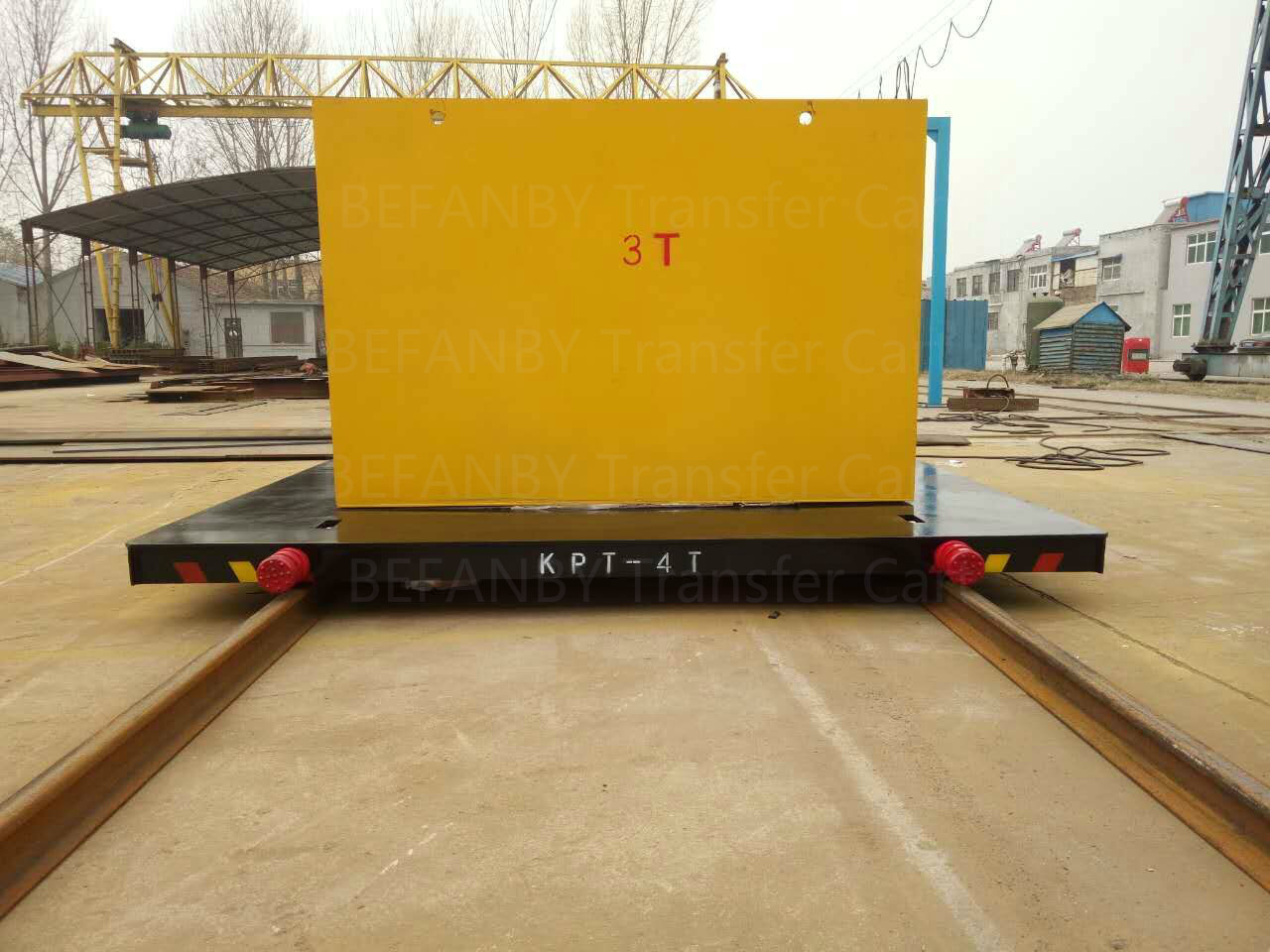 Steel Mill Handling Industrial Trolley Cart , 30T Electric Flatbed Cart