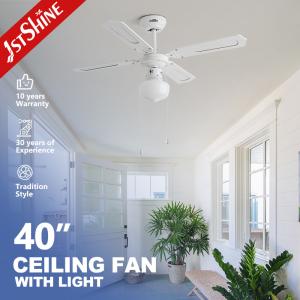 China AC Modern Traditional Ceiling Fan Pull Chain Switch 4 MDF Blades factory