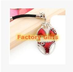 China New Creative Promotion Cute Wedding Gift Bikini Mobile Hanger Keyring Keychain factory