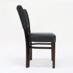 Restaurant Wooden Dining Chair with PU Leather Upholstery and Walnut/ Natural/