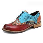 British Style Womens Brogue Oxford Shoes Multi Colored Womens Leather Derby