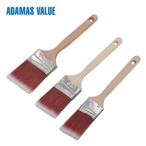 China Tapered brush,wooden brush handle,synthetic paint brush with long wooden handle factory