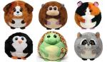 25cm Round Shape Animal Promotional Gifts Toys Green / Brown / Grey Color
