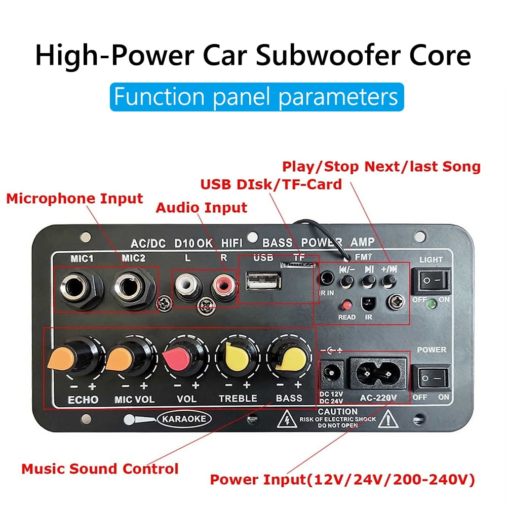 D10 BT Amplifier audio board for 12V 24V dartzeel Mono Subwoofer Amplificador Karaoke