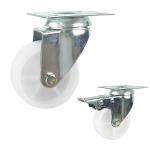 75mm Diameter PP Wheel Bolt Hole Rotating Head Light Duty Casters