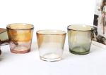 72mm Half Amber Colored Glass Votives Handmade Pressed