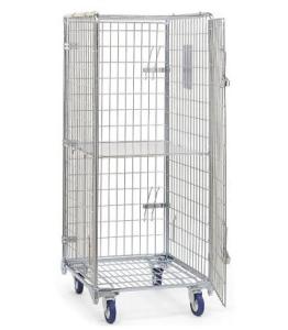 China Collapsible Storage Container, Wire Mesh Container, Metal Cage On Wheels factory