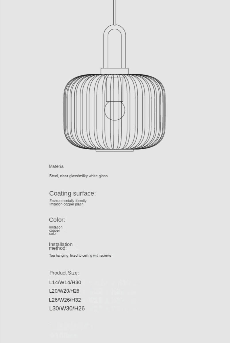 Mid century pendant light retro design glass lampRestaurant Hotel Simple Decorative Light(WH-AP-602)