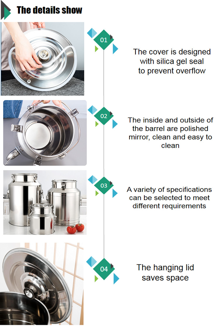 Small capacity 6 Litres restaurant exclusive food bucket Stainless Steel milk can
