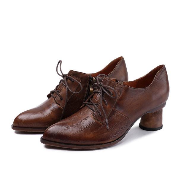 S173 Factory retro oil wax leather autumn and winter new high heels temperament