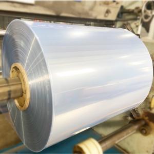 China Plain PVC Shrink Wrap Film Sleeves Clear Blue 19 Micron factory