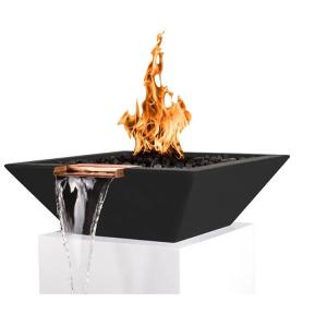 China Black Decorative Metal Gas Waterfall Fire Pit Bowl Heaters For Swimming Pool factory
