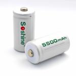 Soshine C Size Rechargeable Batteries 1.2V NiMH 5500mAh