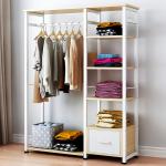 Modern Bedroom Wooden Clothing Rack Closet Hanging Rack Furniture For Home