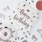 PC2094 Birthday Compostable Rose Gold Disposable Dinnerware Sets