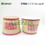 Disposable food grade paper popcorn buckets container for take away food